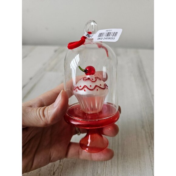 Pier 1 cupcake cake stand platter ornament glass Xmas tree - Picture 2 of 7